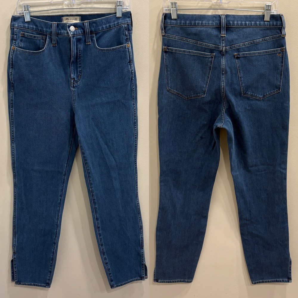 Madewell 11" High-Rise Roadtripper Supersoft Skinny Jeans Slit Hem Indigo Sz 28 - Picture 3 of 9